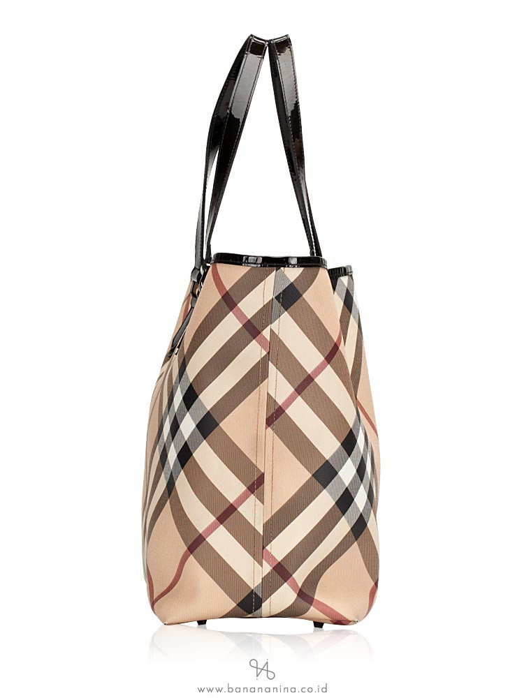 BURBERRY Nova Check Nickie Tote Black