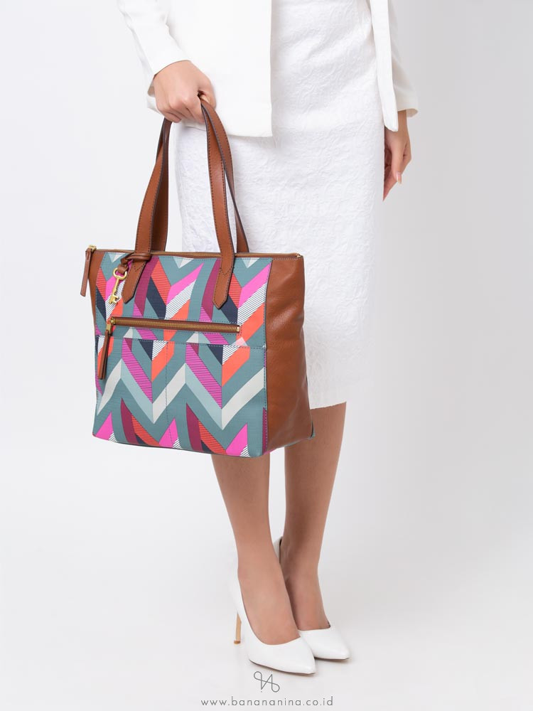 FOSSIL ZB7485937 Fiona Tote Chevron