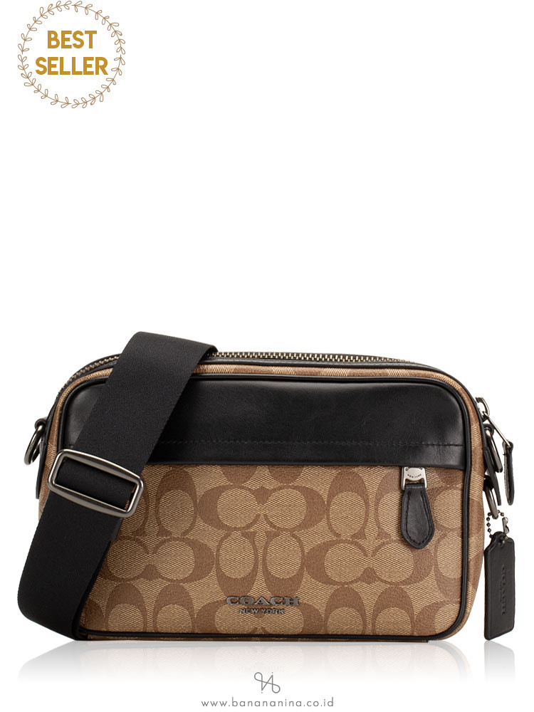 COACH Men 50715 Signature Graham Crossbody Tan