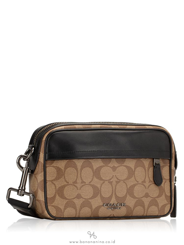 COACH Men 50715 Signature Graham Crossbody Tan