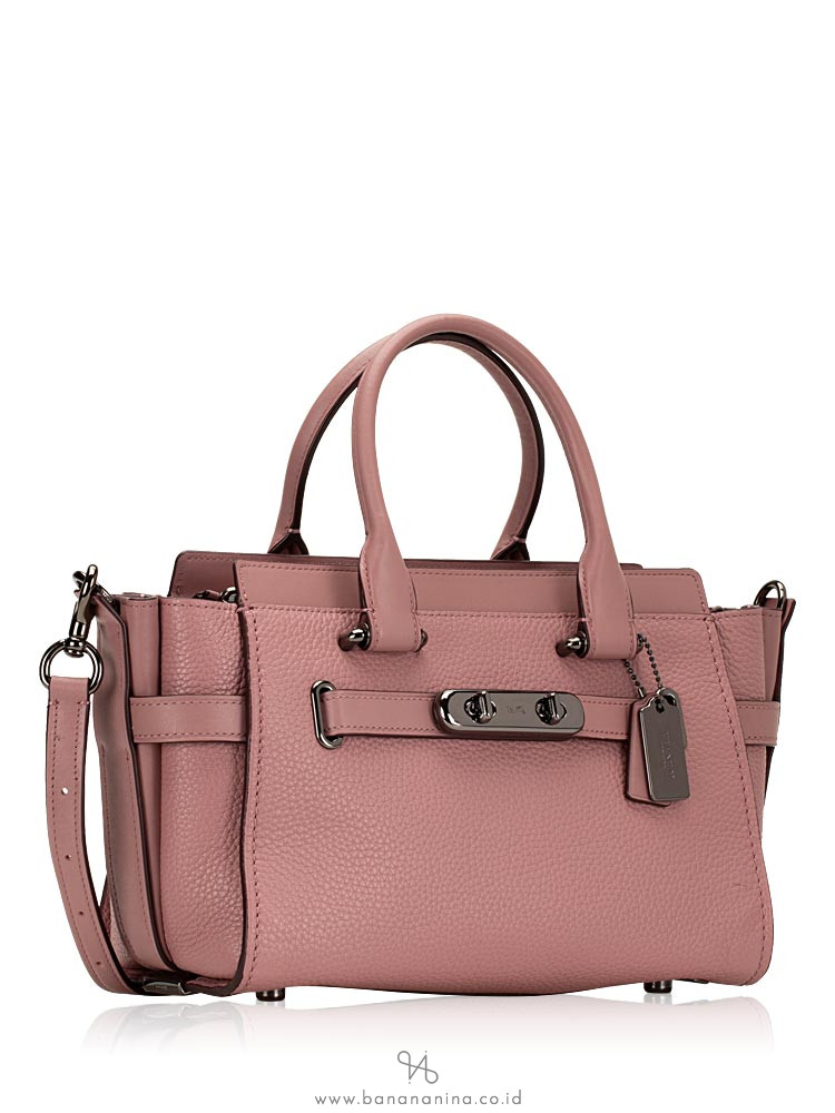 COACH 87295 Swagger 27 Pebble Leather Carryall Dusty Rose