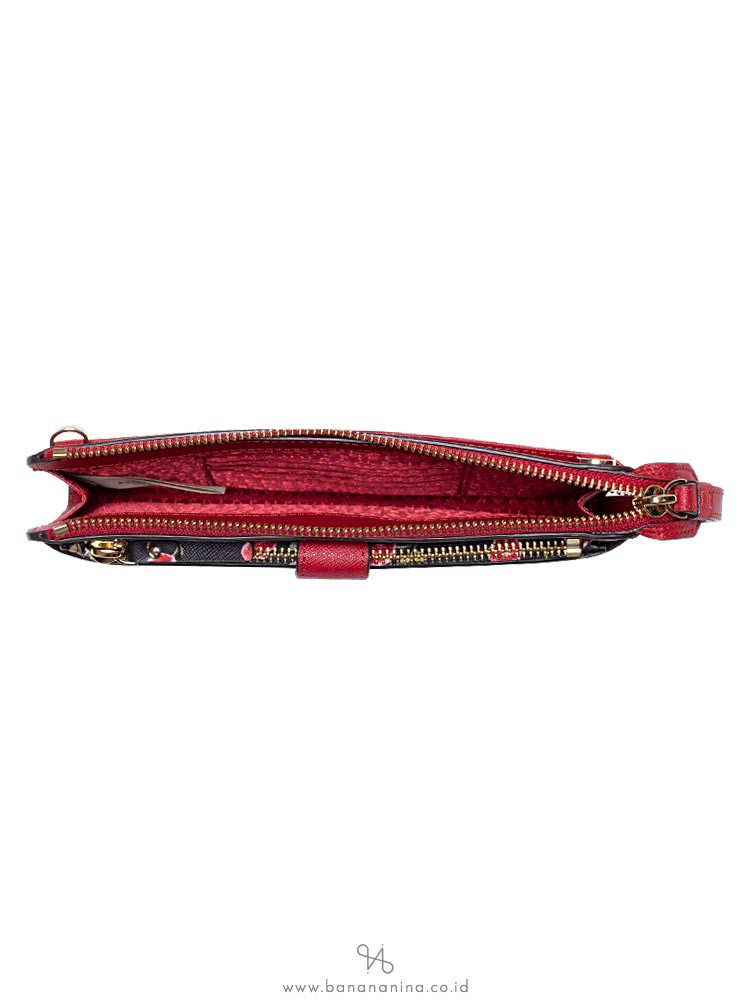 KATE SPADE Laurel Way Hazy Rose Floral Large Roxanna Rooster Red