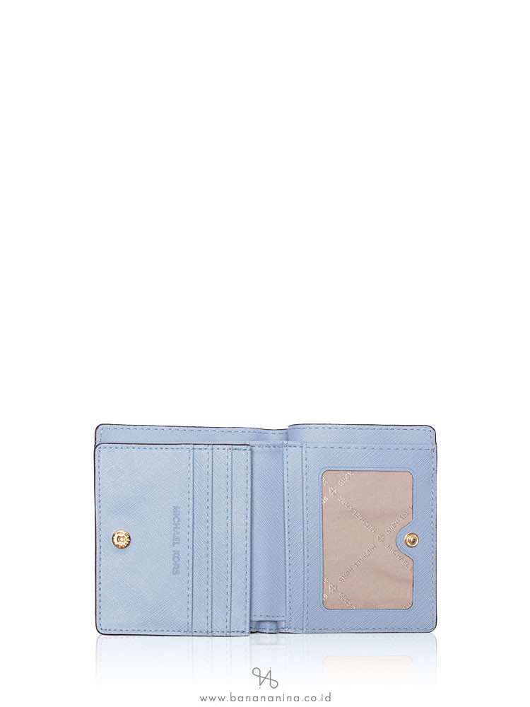 MICHAEL KORS Jet Set Leather Carryall Card Case Pale Blue