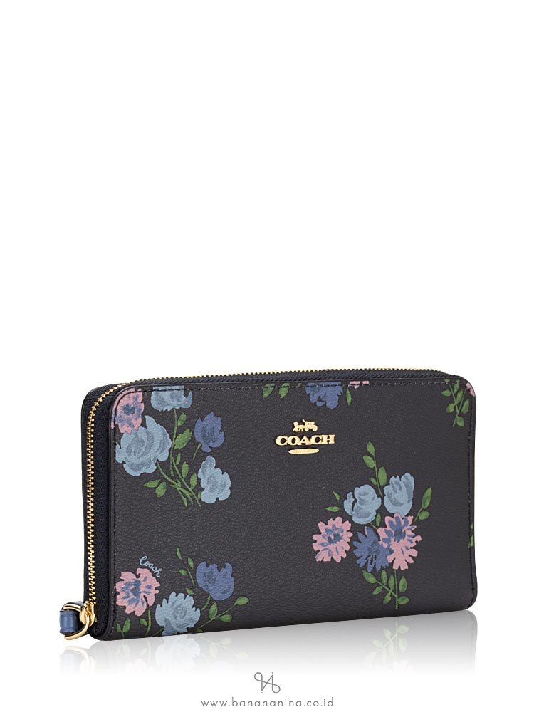 COACH 73008 Painted Peony Phone Wallet Navy Multi