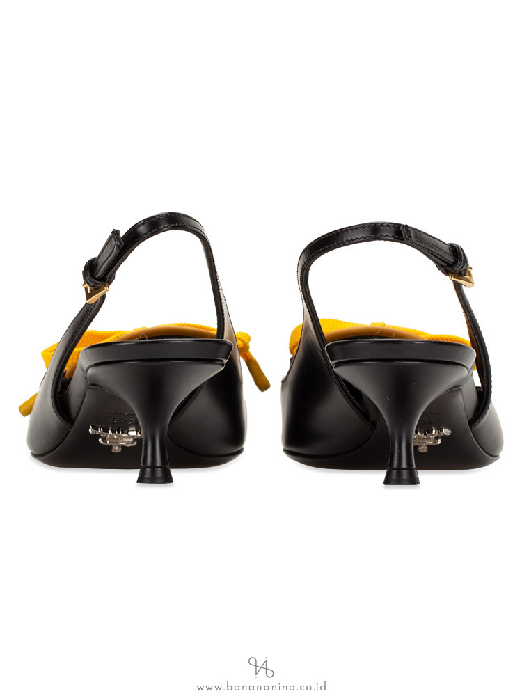 PRADA Spazzolato Rois Heels Nero Bordeaux Sz 37.5