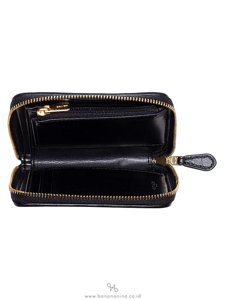 COACH 73393 Quilting Leather Small Zip Wallet Black