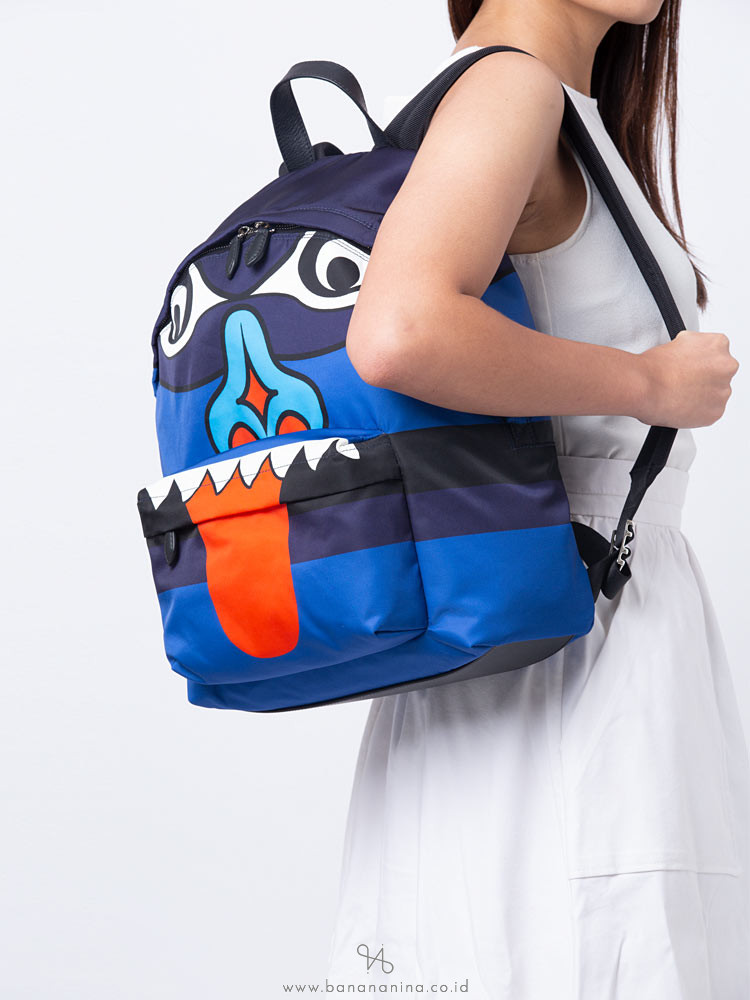 GIVENCHY Totem Print Nylon Backpack Blue