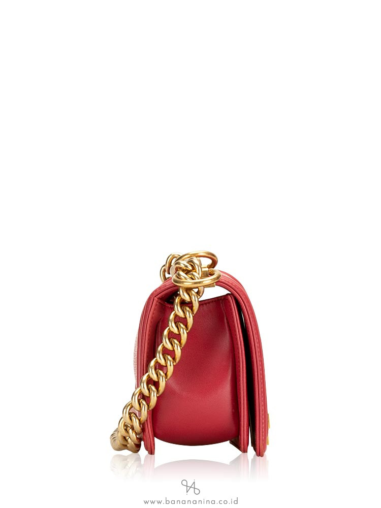 CHANEL Stingray and Leather Small Boy Bag Pink