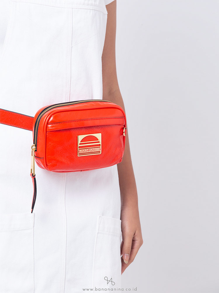 MARC JACOBS Leather Sport Belt Bag Poppy Red