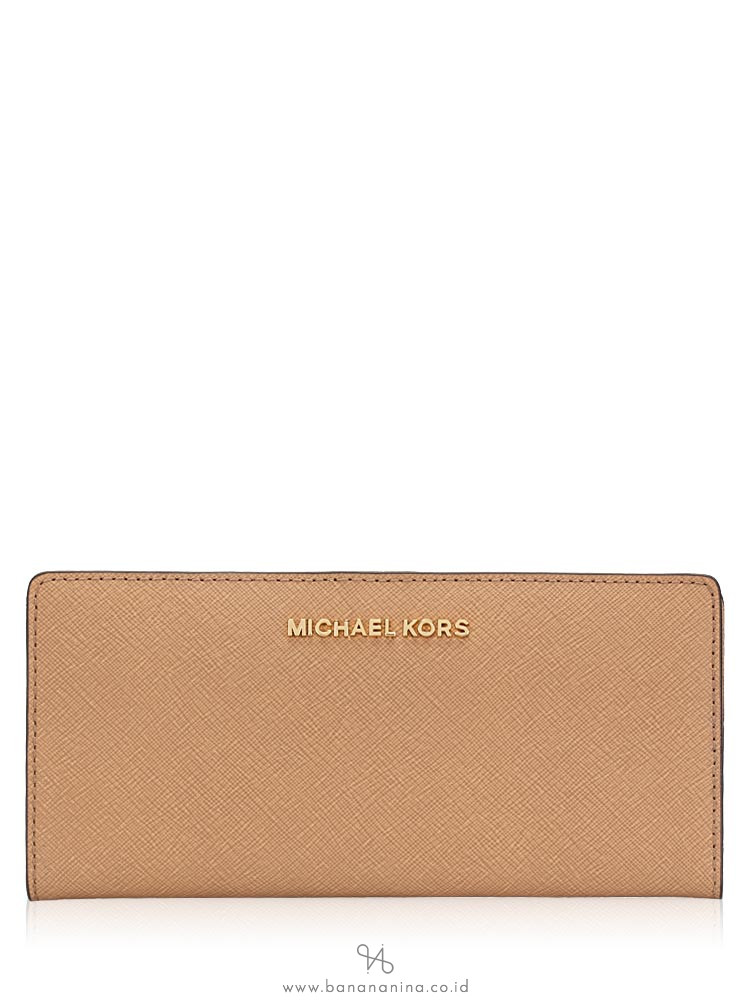 MICHAEL KORS Jet Set Saffiano Flat Slim Bifold Wallet Dark Khaki