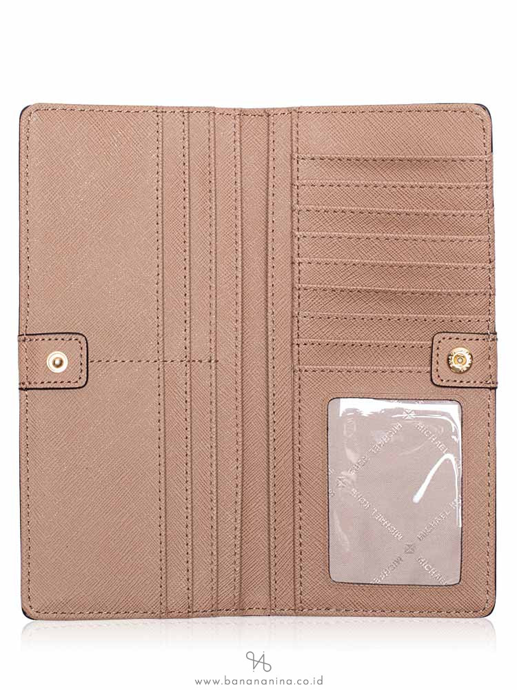 MICHAEL KORS Jet Set Saffiano Flat Slim Bifold Wallet Dark Khaki