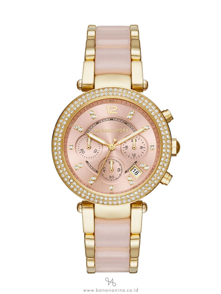 MICHAEL KORS MK6326 Parker Acetate and Stainless Chronograph Gold Pink