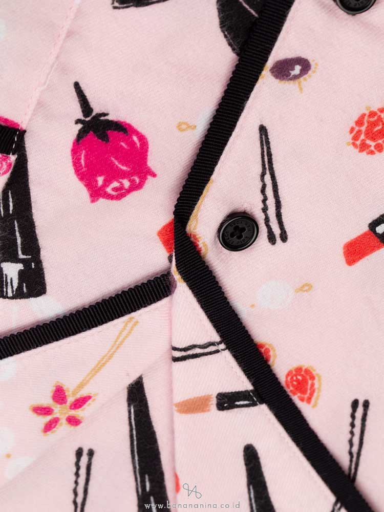 KATE SPADE Dream A Little Dream Long Sleeve Pajamas Pink Multi Sz M