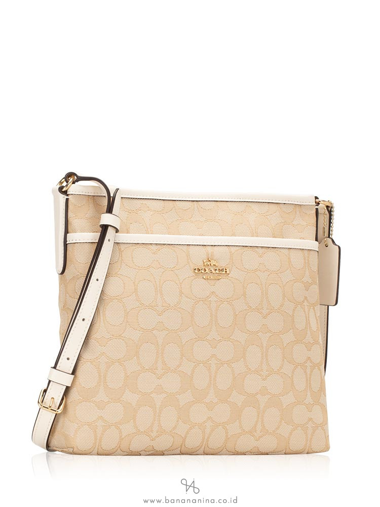 COACH 29960 Outline Signature File Crossbody Light Khaki Chalk