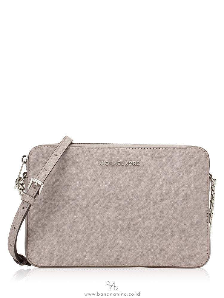 MICHAEL KORS Jet Set Large Crossbody Pearl Grey