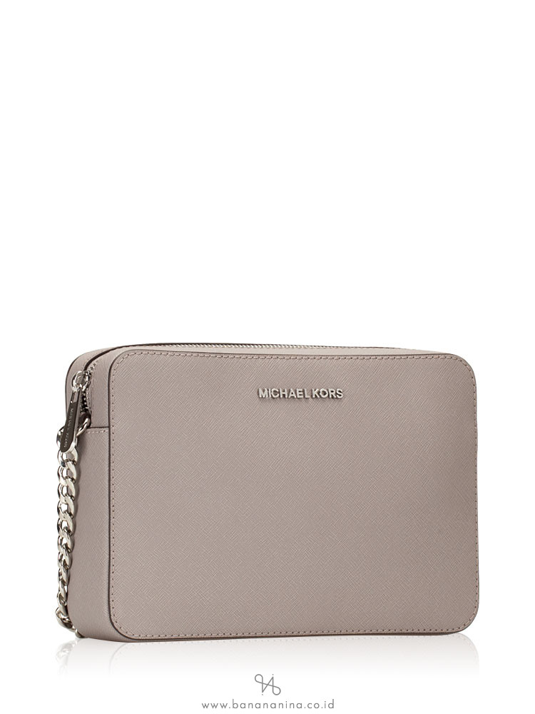 MICHAEL KORS Jet Set Large Crossbody Pearl Grey