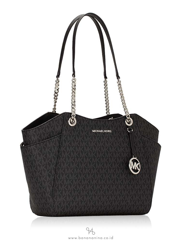 michael kors monogram tote silver