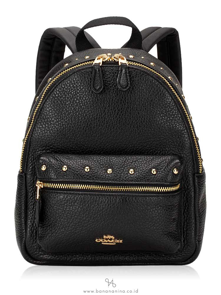 COACH 45070 Studded Mini Charlie Backpack Black