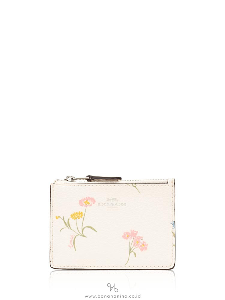 COACH 73355 Multi Flower ID Mini Skinny Chalk
