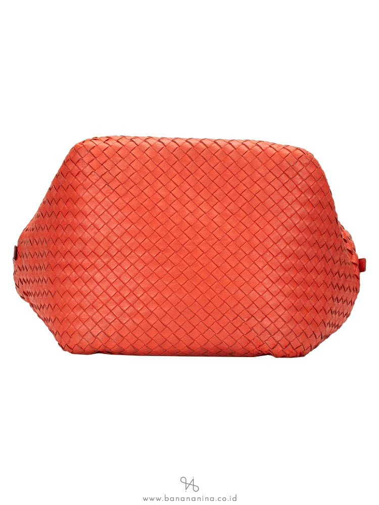 BOTTEGA VENETA Intrecciato Nappa Cube Bag Coral