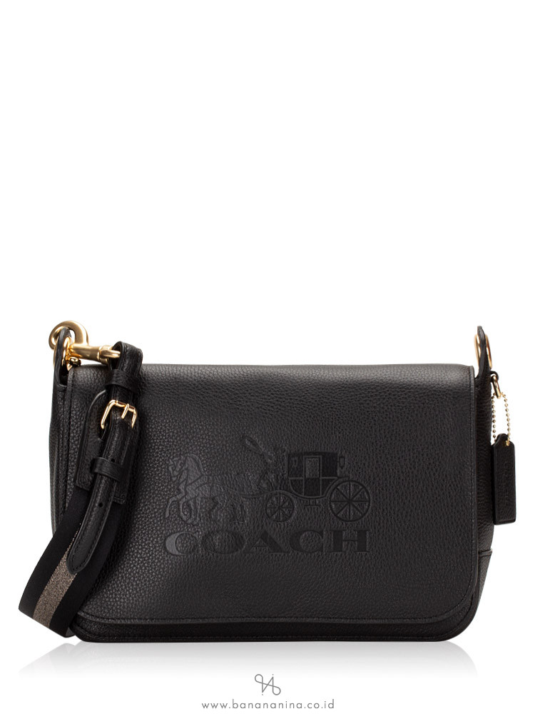 COACH 72703 Jess Leather Messenger Black