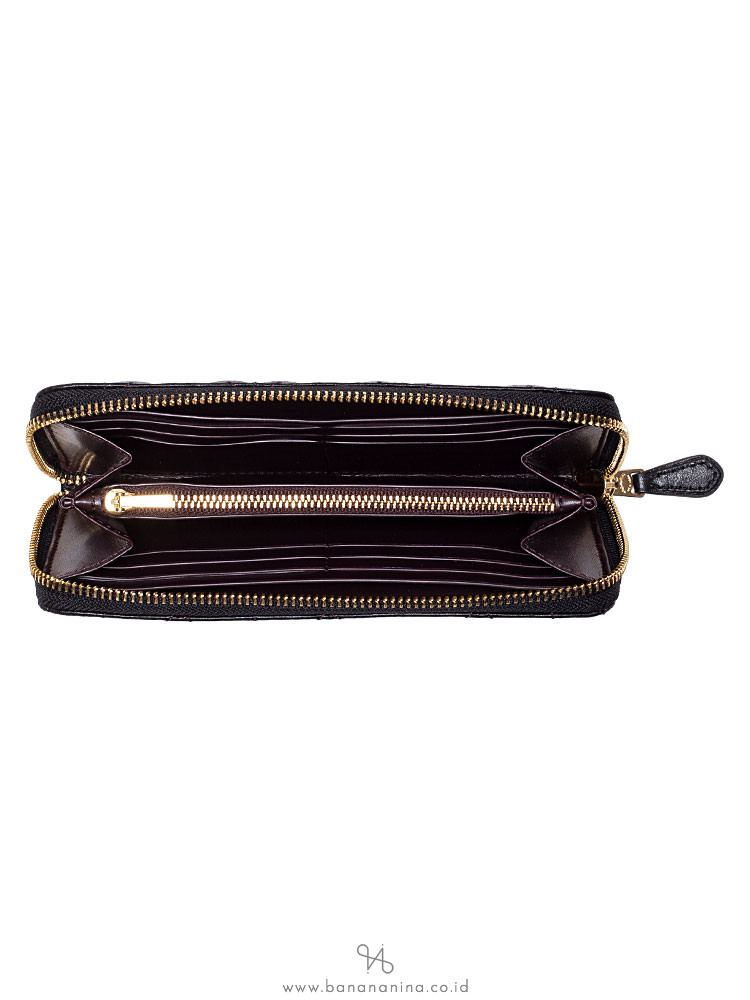 COACH 15763 Quilted Leather Zip Wallet Black