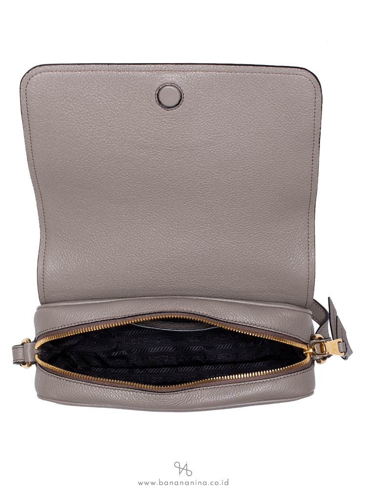PRADA 1BD163 Vitello Phenix Crossbody Argilla