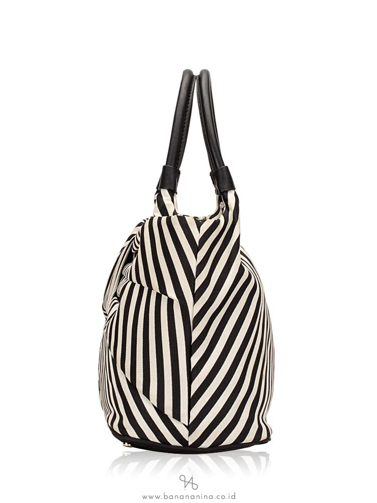 KATE SPADE Seaside Stripe Sutton Bow Black