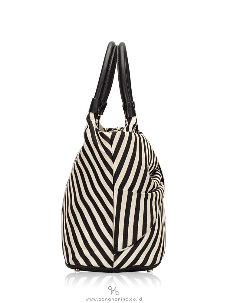 KATE SPADE Seaside Stripe Sutton Bow Black