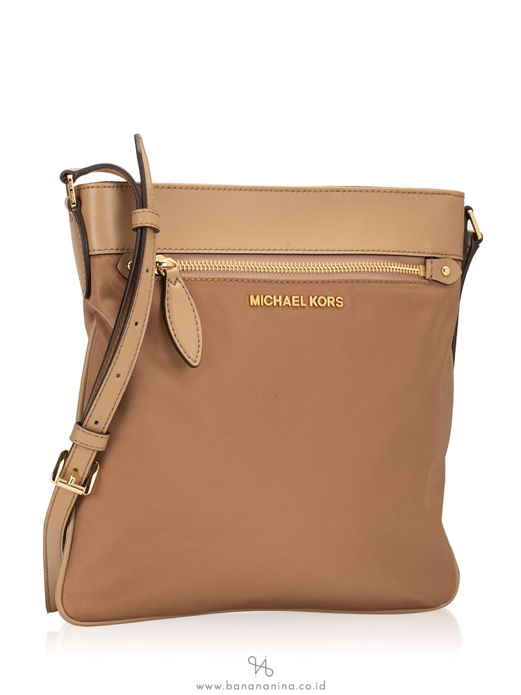 MICHAEL KORS Connie Nylon Large NS Crossbody Dark Khaki