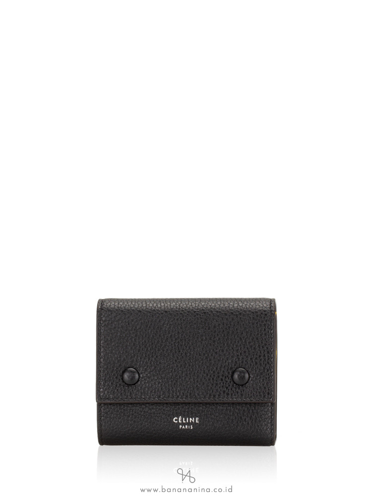 CELINE Small Folded Multifunction Wallet Black Yellow