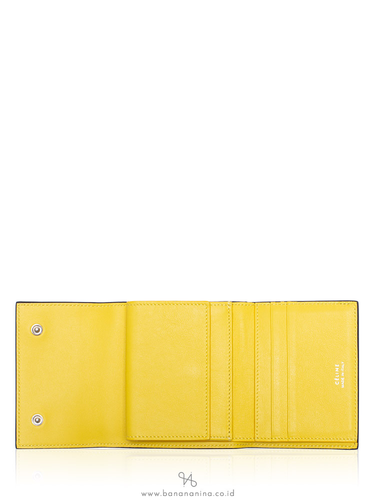 CELINE Small Folded Multifunction Wallet Black Yellow