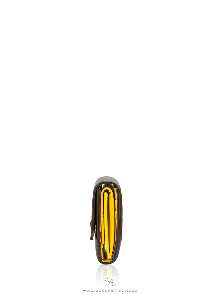 CELINE Small Folded Multifunction Wallet Black Yellow