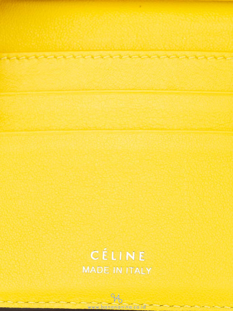 CELINE Small Folded Multifunction Wallet Black Yellow