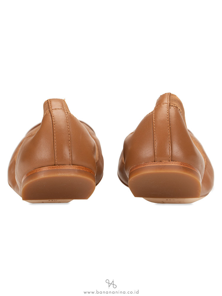 TORY BURCH Jolie Leather Flats Royal Tan Sz 8