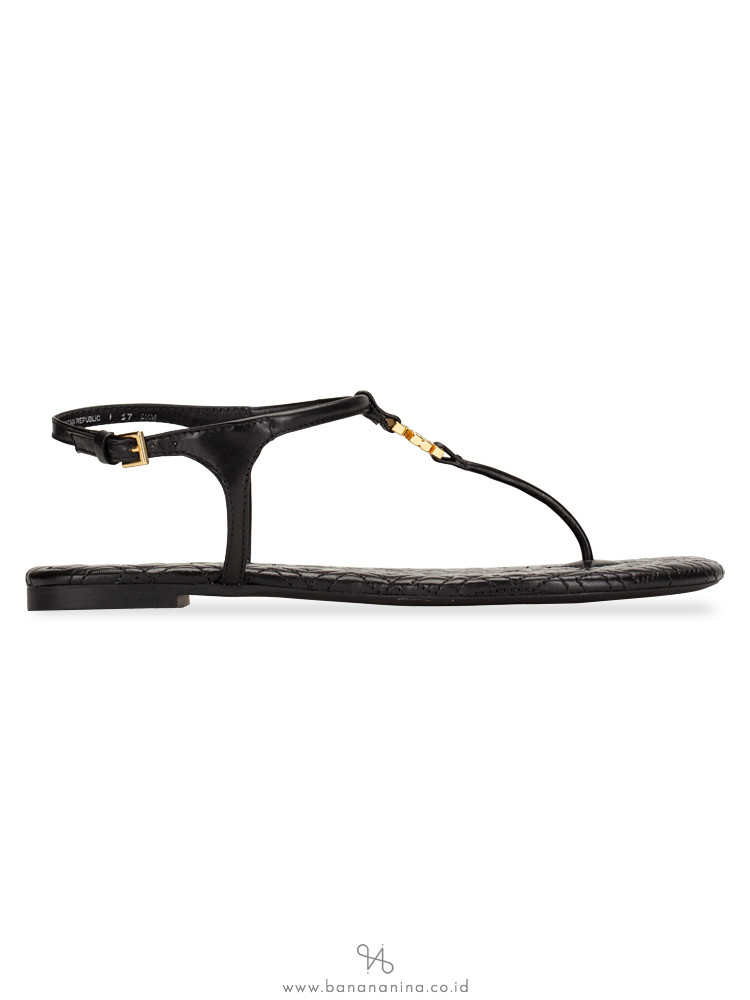 TORY BURCH Marion Quilted Sandals Black Sz 8.5