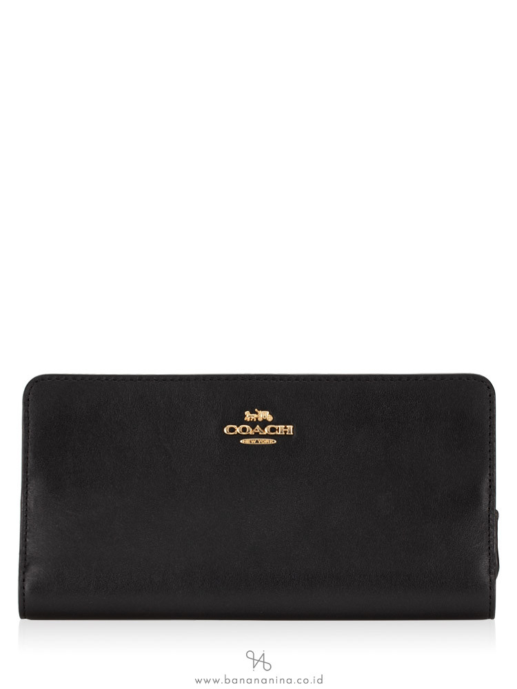 COACH 68399 Smooth Leather Skinny Wallet Black