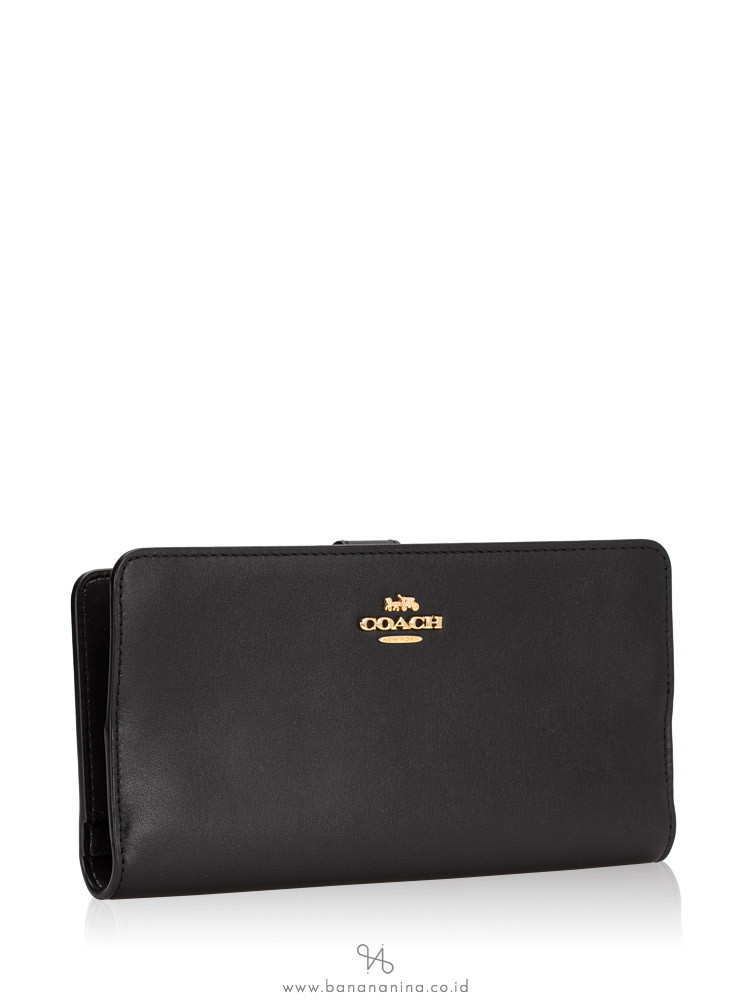 COACH 68399 Smooth Leather Skinny Wallet Black