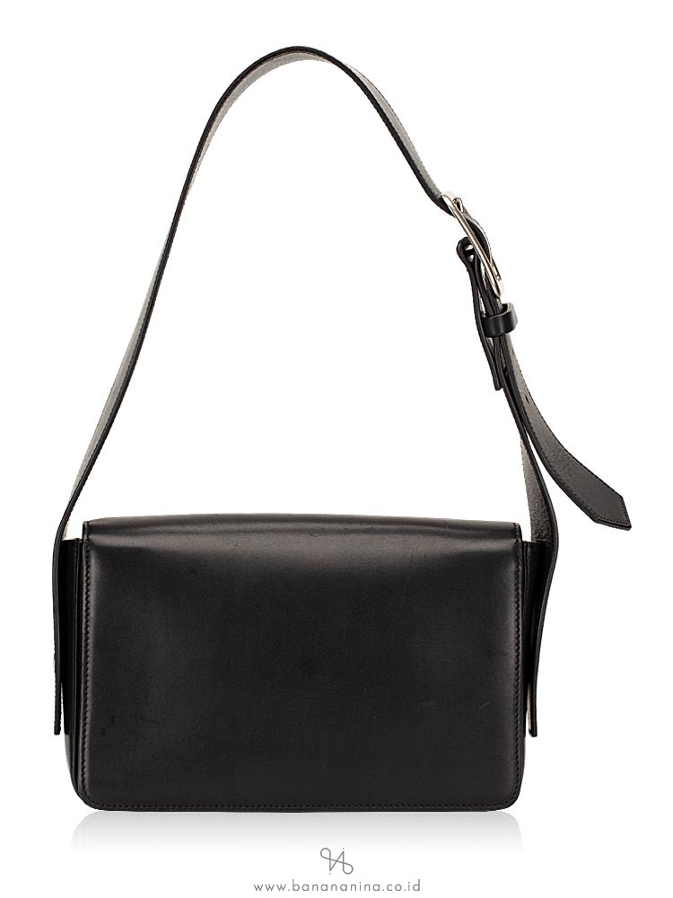 CELINE Medium Case Biker Shoulder Bag Black Sunflower