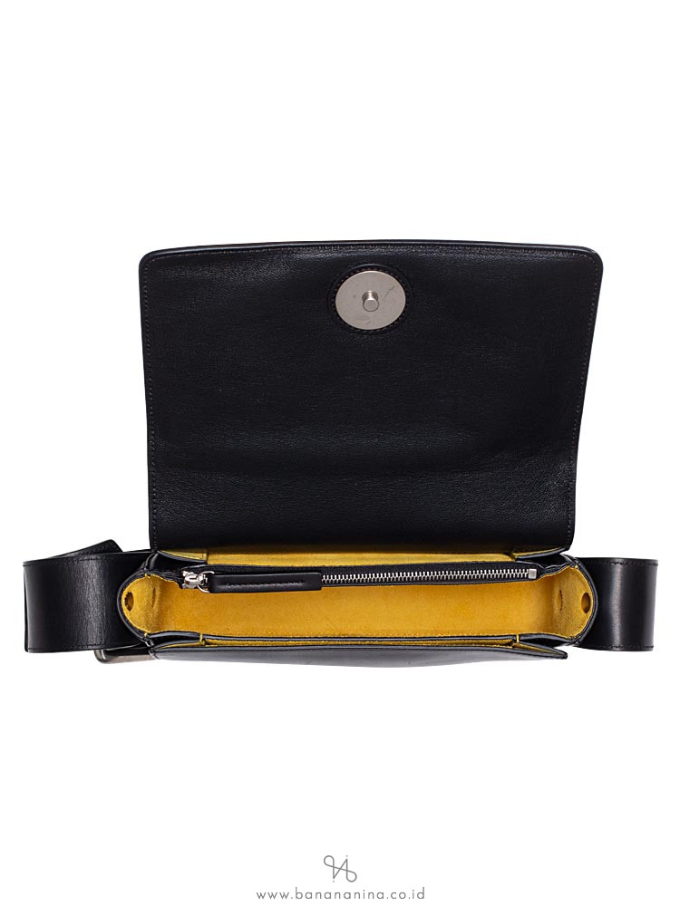 CELINE Medium Case Biker Shoulder Bag Black Sunflower