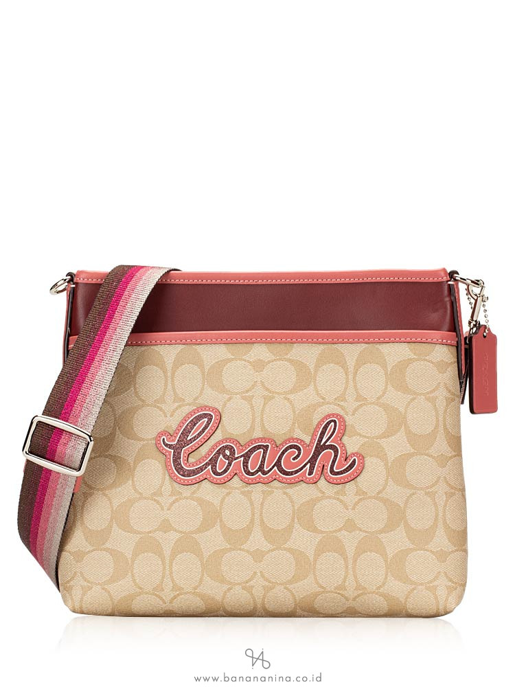 COACH 72896 Signature File Bag Light Khaki Multi