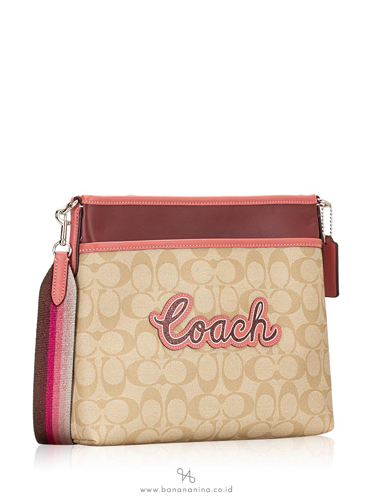 COACH 72896 Signature File Bag Light Khaki Multi