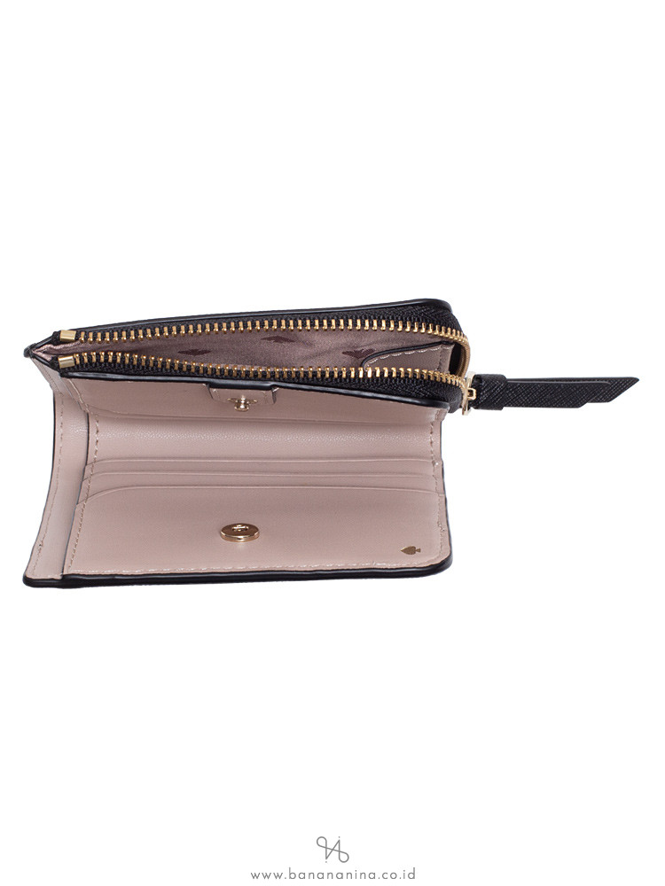 KATE SPADE Cameron Small Bifold Wallet Warm Beige Black