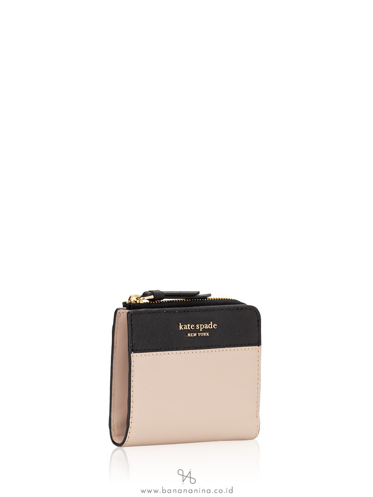 KATE SPADE Cameron Small Bifold Wallet Warm Beige Black
