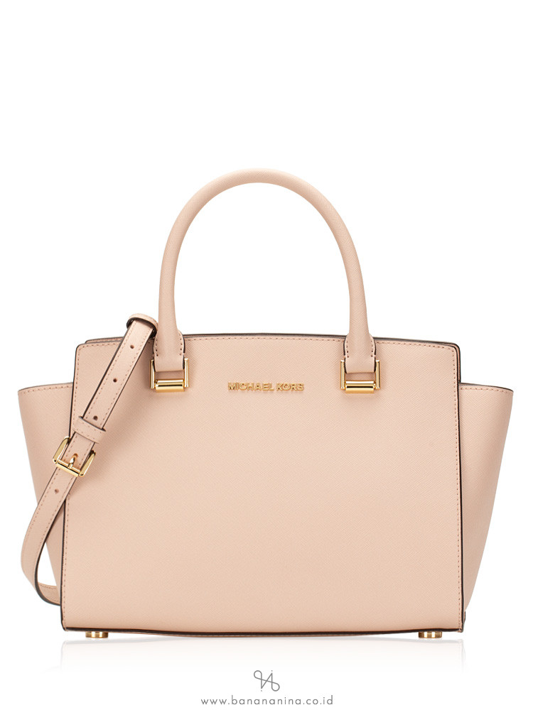 MICHAEL KORS Selma Medium Saffiano Top Zip Satchel Ballet