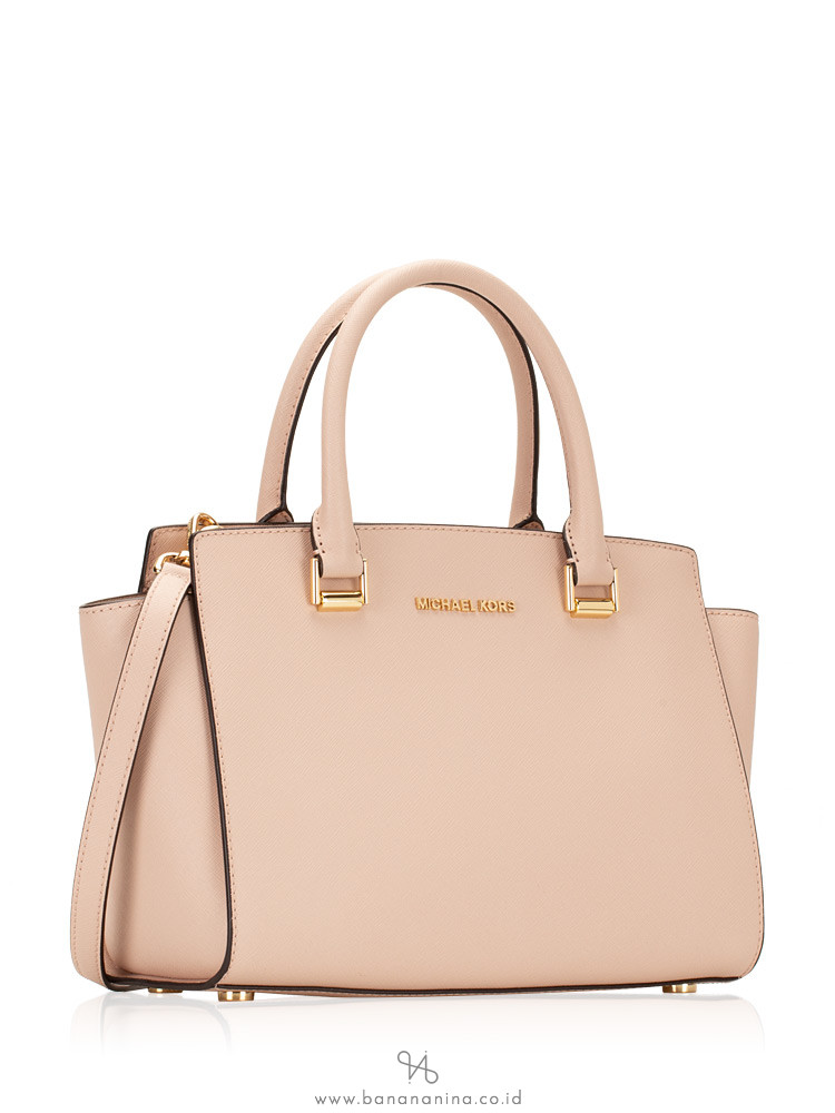 MICHAEL KORS Selma Medium Saffiano Top Zip Satchel Ballet