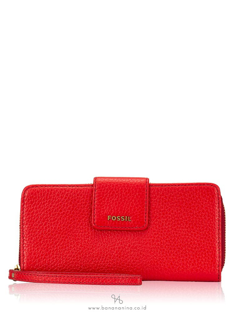 FOSSIL SWL1575622 Madison Zip Clutch Real Red