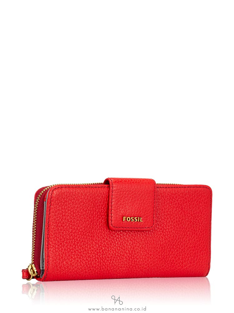 FOSSIL SWL1575622 Madison Zip Clutch Real Red
