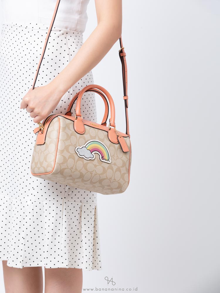 COACH 73122 Signature Rainbow Motif Mini Bennett Light Khaki Multi