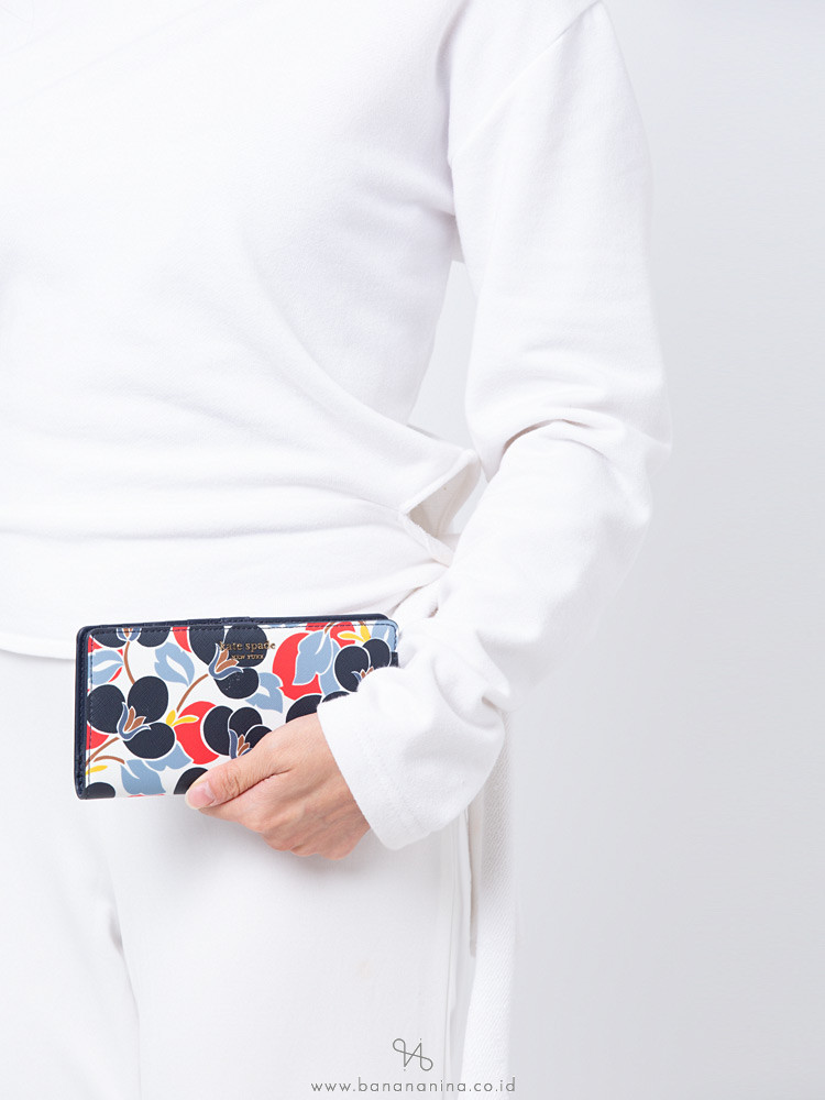 KATE SPADE Cameron Breezy Floral Large Slim Bifold Wallet Multi